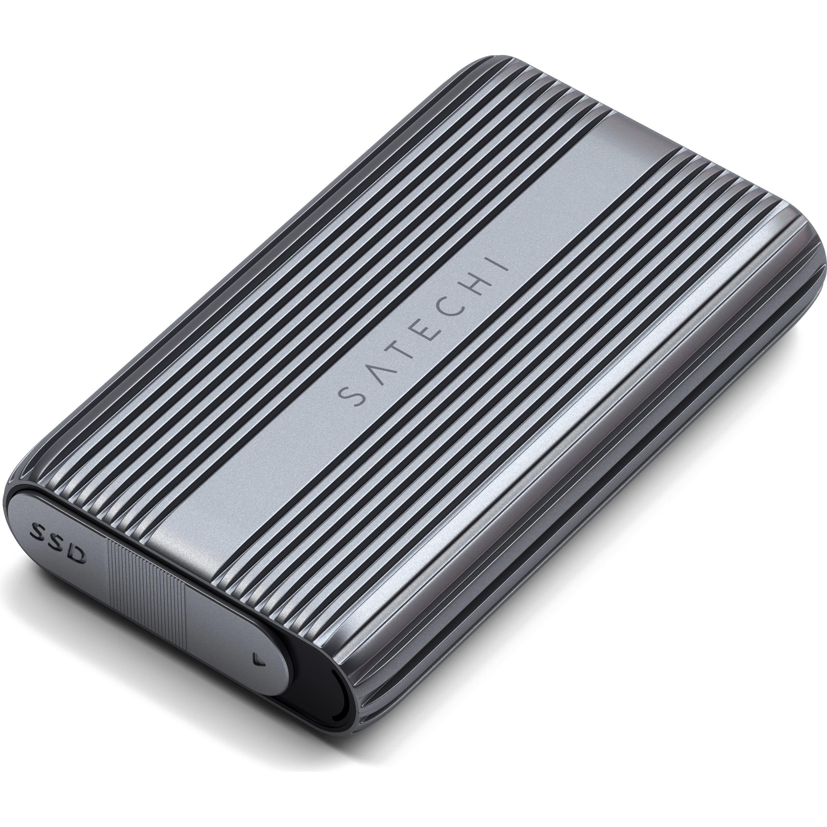 Satechi USB4 NVMe SSD Pro (M.2 2260, M.2 2242, M.2 2280), Festplattengehäuse, Transparent, Grau