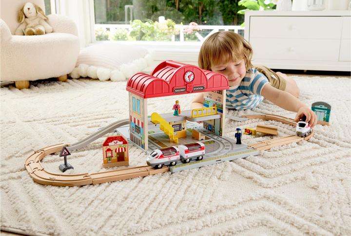 Produktbild Hape Portable Train Station Set