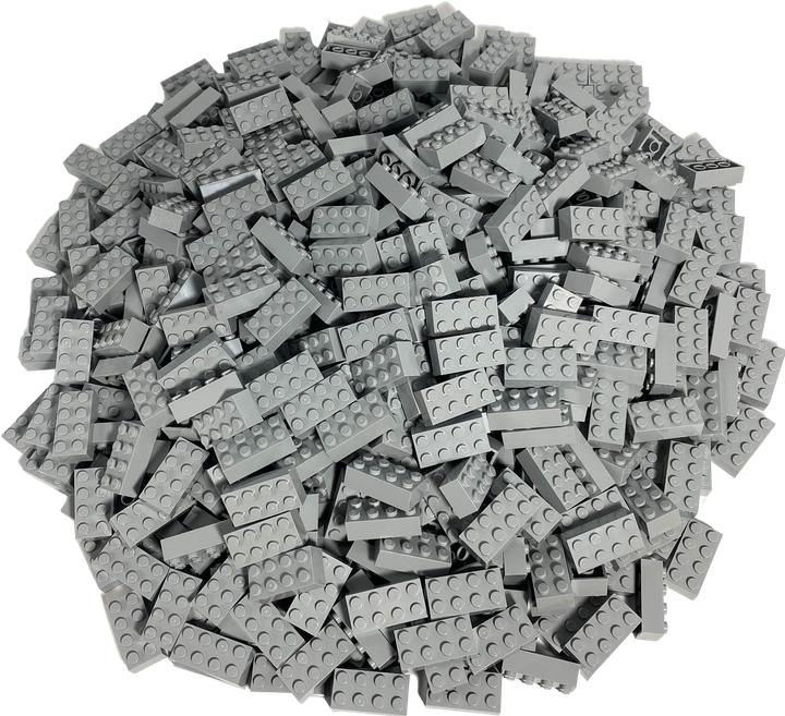 Actual product image LEGO 2x4 Bricks Light grey - Hochsteine ​​Star Wars 3001 Quantity 100 pcs. (3001, LEGO Accessories)
