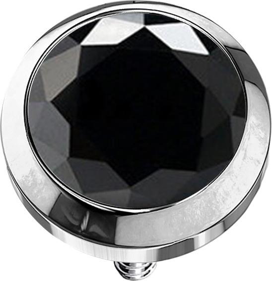 Immagine prodotto Star Piercing Dermal Anchor argento con cristallo nero (senza ottone, Titanio G23)