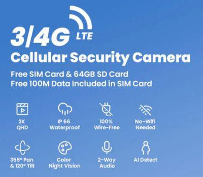 Nutritional values and ingredients IeGeek 4G LTE Cellular Battery Security Camera