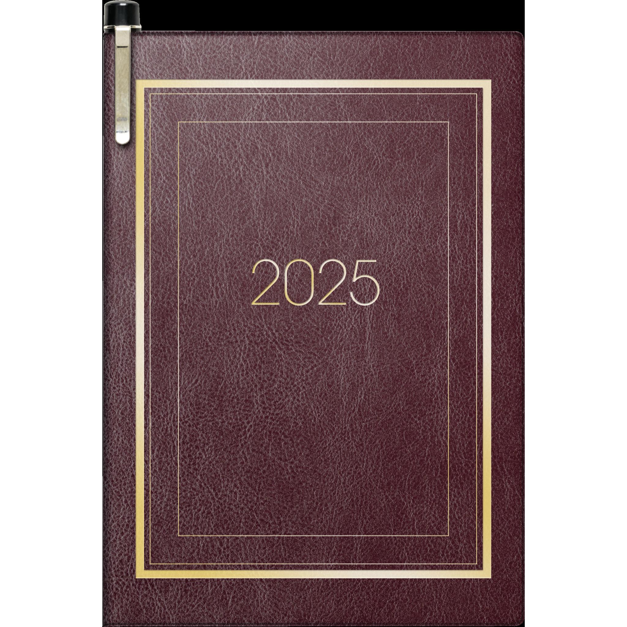 Brunnen, Agenda, Taschenkalender 713 7,2x10,2cm 1 Woche/2 Seiten Kunststoff bordeaux 2025