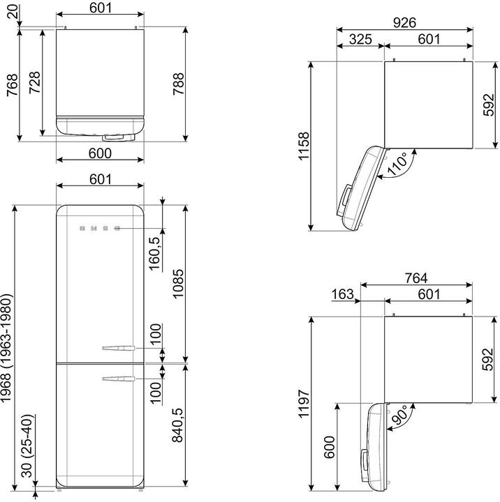 Image du produit Smeg Style rétro FAB32LBL5 (331 l)