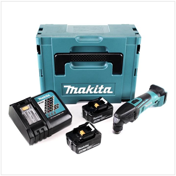 Produktbild Makita DTM 50 RTJ 18V Li-Ion Akku Multifunktionswerkzeug im Makpac + 2x BL 1850 B 5,0 Ah Akku + 1x D