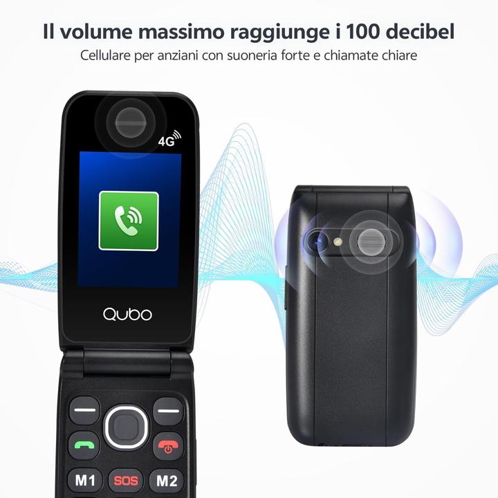 Actual product image Qubo Mobiltelefon für ältere Erwachsene NEONWBK 4G Schwarz (2.40")