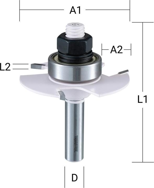 Produktbild Makita Nutfräser mit Anlauflager 3-schneidig