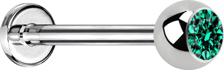 Immagine prodotto Star Piercing Micro Labret in argento con sfera e cristallo turchese (senza ottone, Acciaio chirurgico 316L)