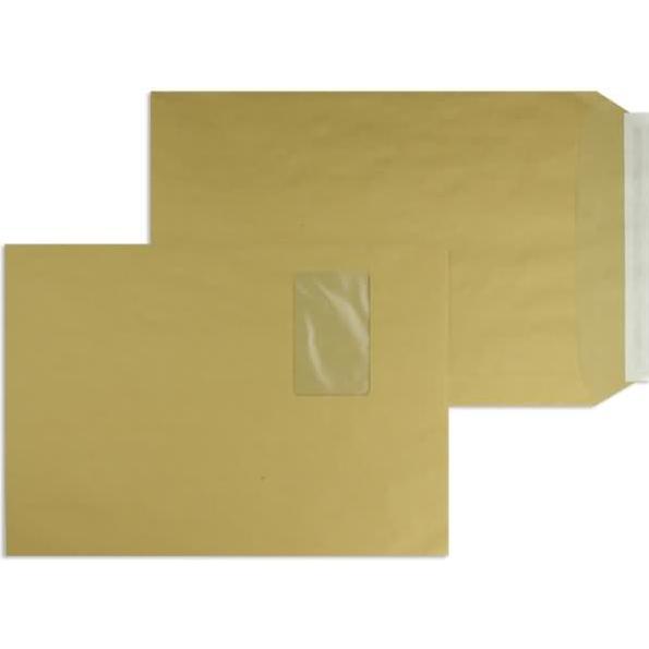 Blanke, Versandtasche + Luftpolstertasche, Versandtaschen C4 90g/qm haftklebend Fenster VE=250 Stück braun
