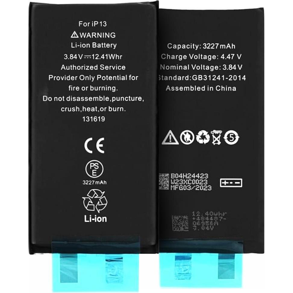 OEM - Smartphone Battery (19316) - iPhone 13 - 3227mAh, without Flex-Cable - Black, Batteria smartphone