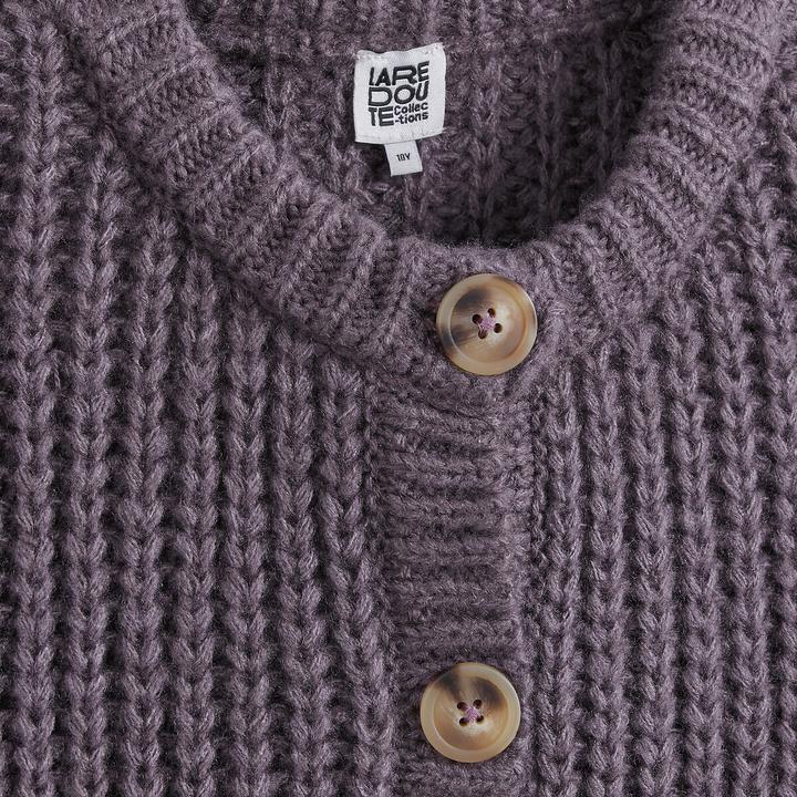 Actual product image La Redoute Collections Grobstrickjacke mit rundem Ausschnitt und Knopfleiste (128)