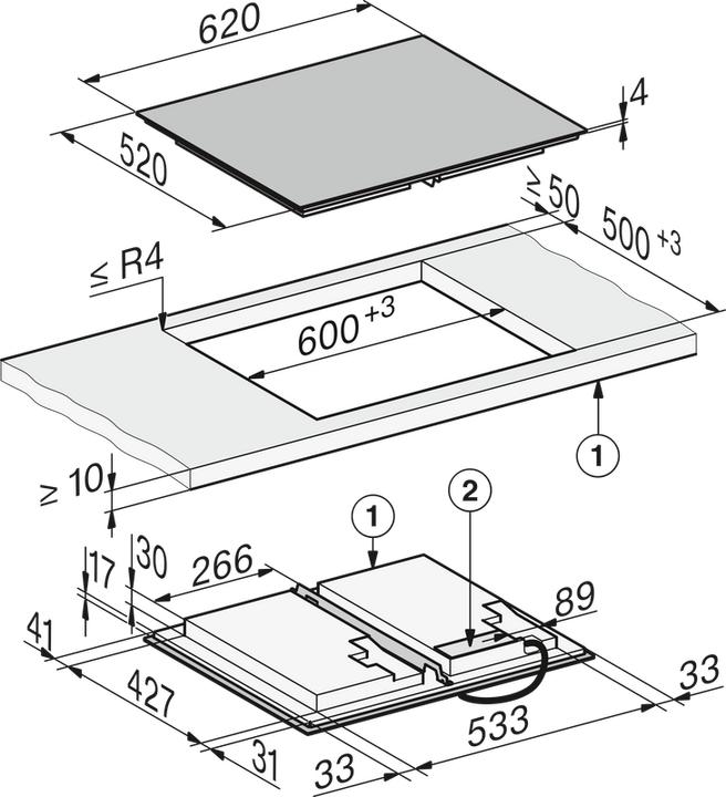 Produktbild Miele KM 8665 FL (62 cm, Induktionskochfeld)