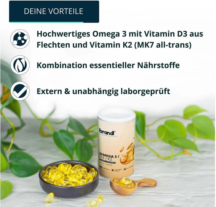 Immagine prodotto Brandl Omega 3/D3/K2 (120 Pezzo/i, Pillole, 100 g)