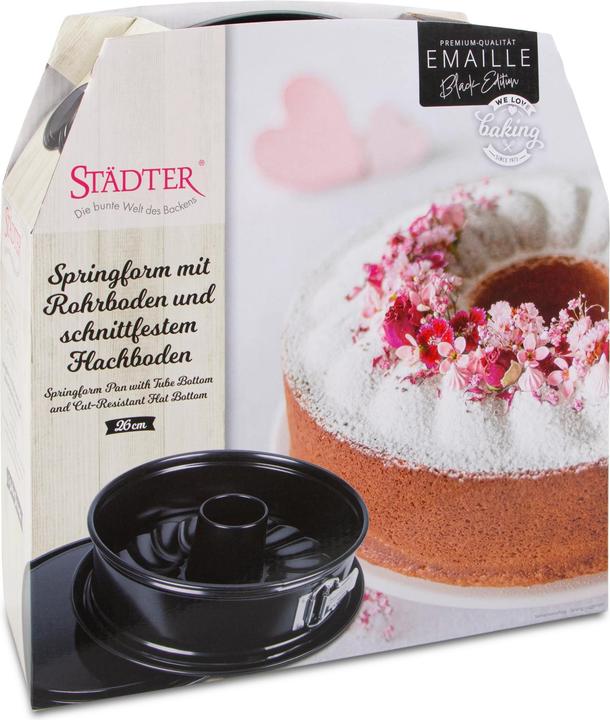Produktbild Städter Springform Emaille Flachmit Rohrboden ø 26x7 cm Black Edition (26 cm)