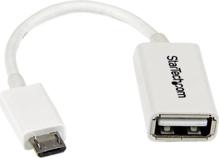 Actual product image StarTech Micro USB to USB OTG Adapter male / female - Micro USB to USB cable 12cm - On The Go cable - White (0.12 m, USB 2.0)