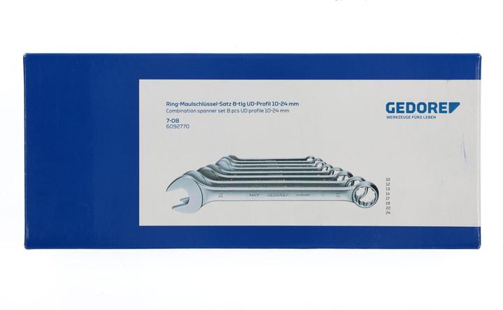 Produktbild Gedore 7-08 Ring-Maulschlüssel-Satz 8-teilig UD-Profil 10-24 mm (10 mm, 12 mm, 13 mm, 14 mm, 17 mm, 19 mm, 22 mm, 24 mm)