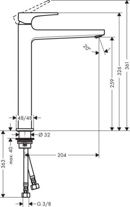 Immagine prodotto hansgrohe METROPOL 260 Miscelatore per lavabo, per lavabo, bianco opaco