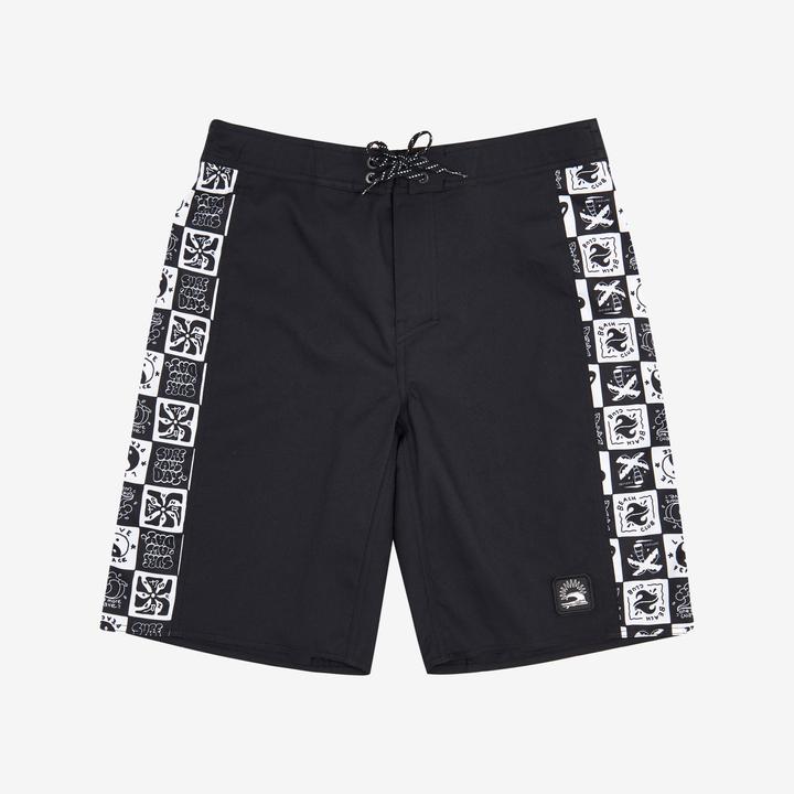 Actual product image Olaian Boardshorts Surfen Jungen 900 Band schwarz (140)