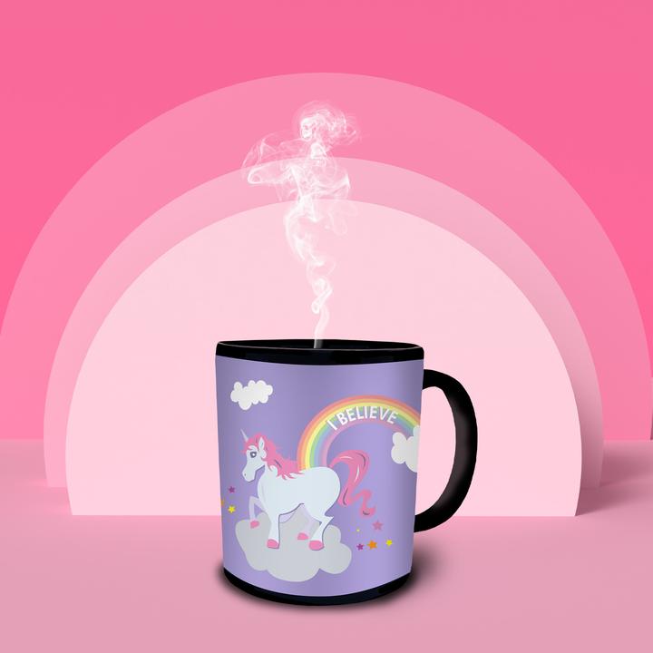 Actual product image Thumbs Up Mad Monkey mug "Unicorn" colour change 300ml black (300 ml)