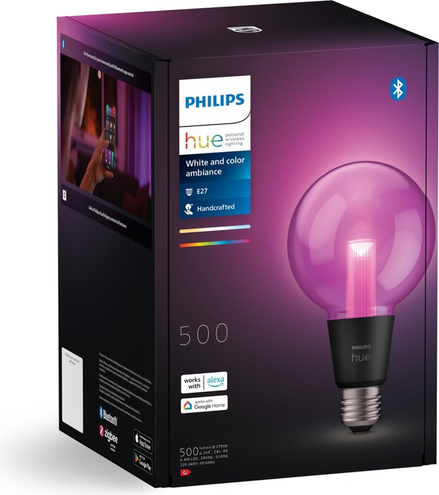 Actual product image Philips Hue White & Color Ambiance Lightguide Globe (E27, 6.80 W, 500 lm, 1 x, G)