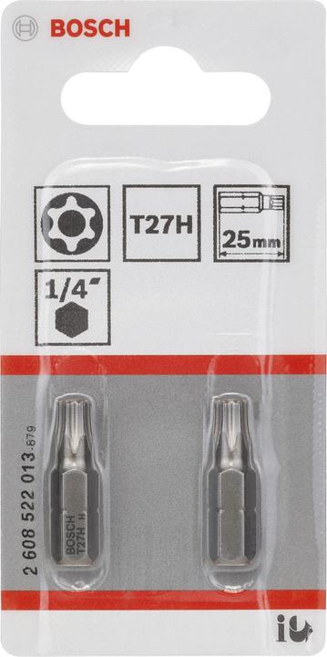 Produktbild Bosch Professional Zubehör T27H Security-Torx®-Schrauberbit Extra-Hart (Innensechsrund TX)