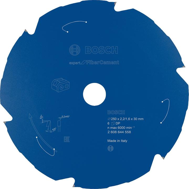 Actual product image Bosch Professional Zubehör Cordless circular saw blade Expert for Fibre Cement, 250 x 2.2/1.6 x 30, 6 teeth