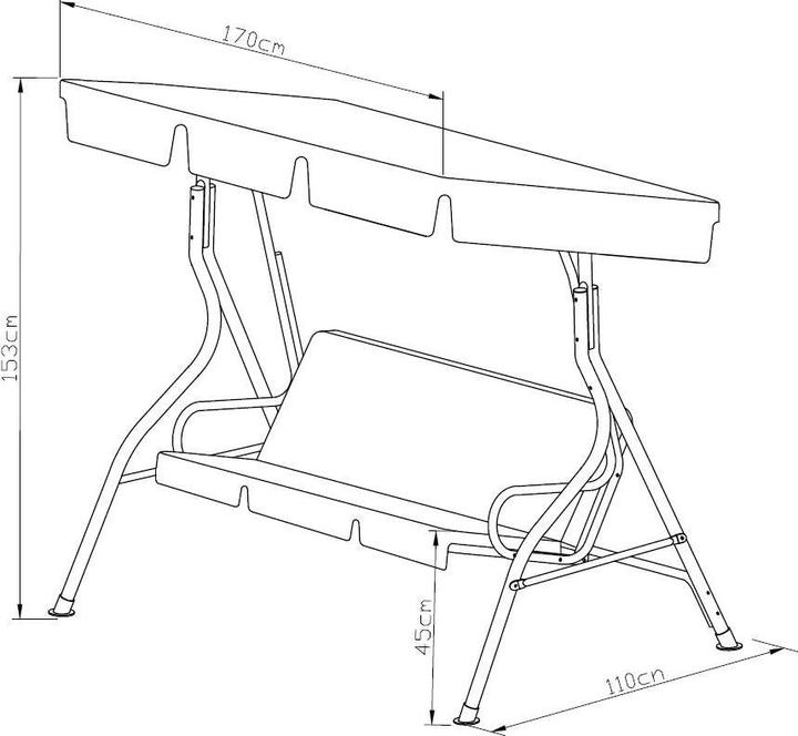 Image du produit Degamo Balancelle FLORIDA 3 places, gris/crème