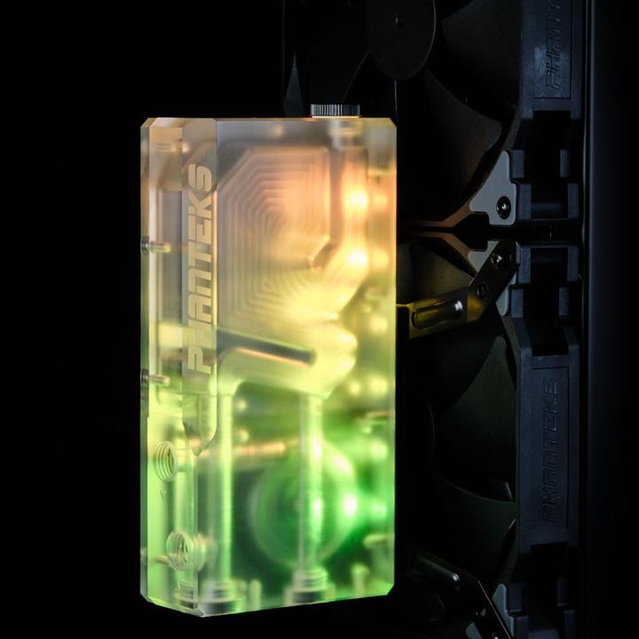 Actual product image Phanteks R160C Reservoir - transparent acrylic backplate, DRGB LED
