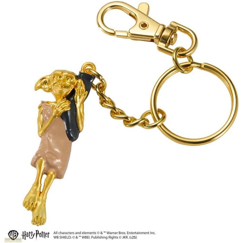 Noble Collection, Portachiavi, Harry Potter Metall Schlüsselanhänger Dobby goldfarben 11 cm, Oro