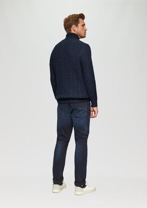 Actual product image s.Oliver Strickpullover Schalkragenpullover mit Zopfmuster aus Wollmix (S)