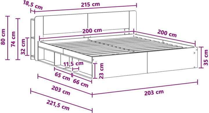 Produktbild vidaXL Bettrahmen (200 x 200 cm)