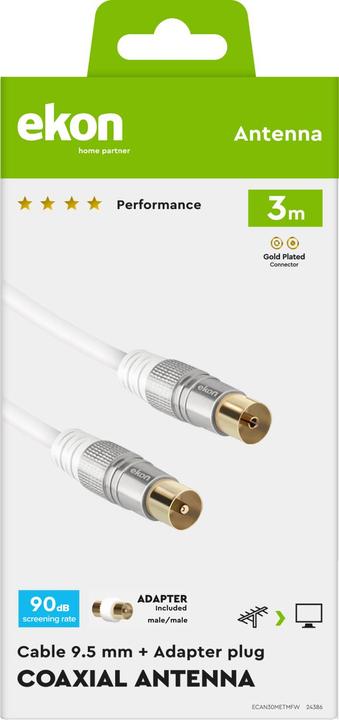 Actual product image Ekon Satellite aerial cable with ferrite core, 90dB (Antenna cable)