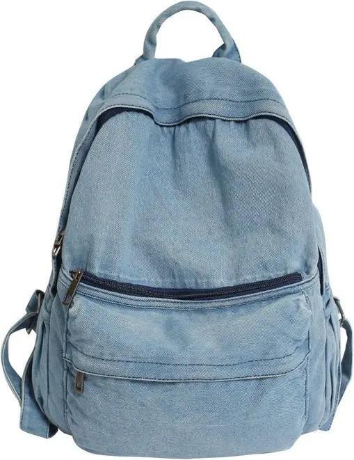 Actual product image Only-Bags.Store Denim-Rucksack, Gewaschener Damenrucksack, Schultaschen, Studententasche