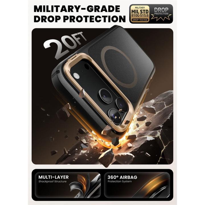 Image du produit Supcase IBLSN Ares Flip Mag MagSafe Hülle für iPhone 17 Pro - Gold (Apple iPhone 17 Pro)