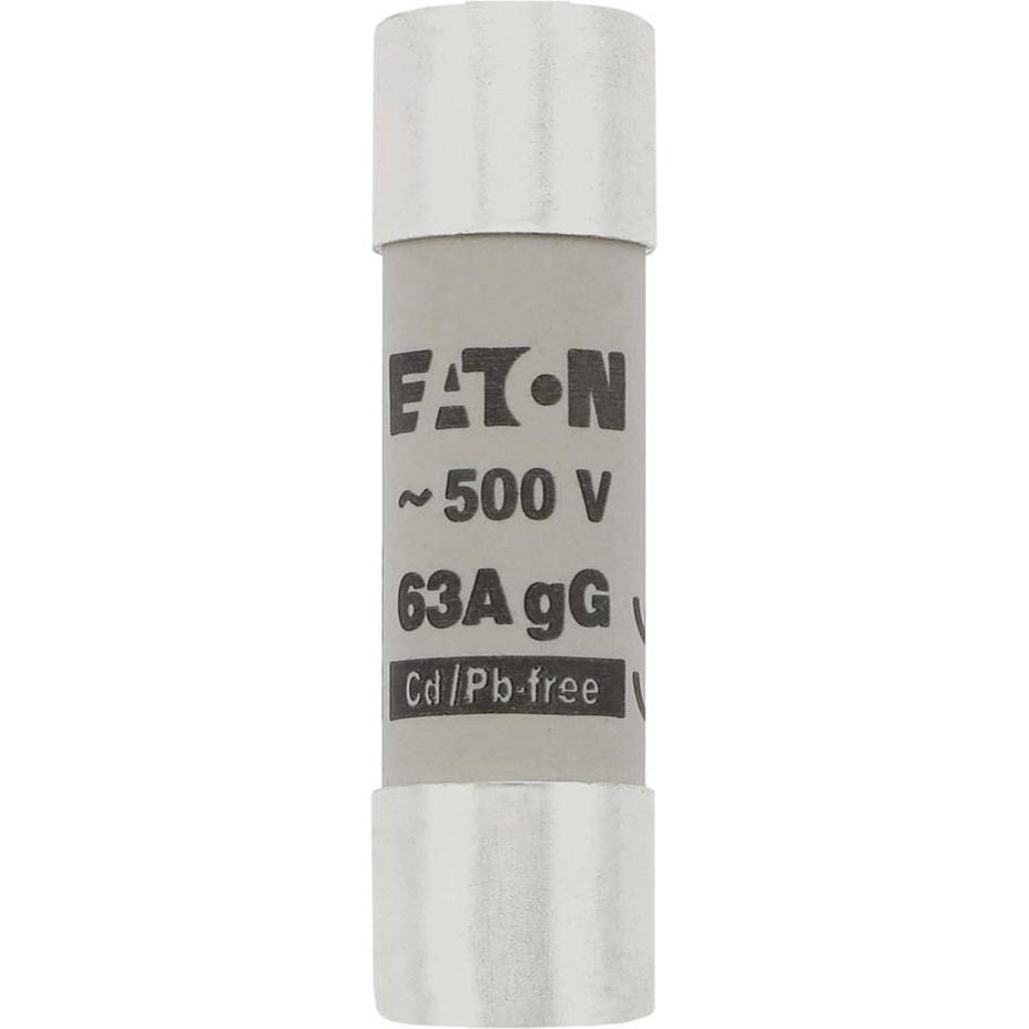 10x Eaton, Sicherung, Sicherungseinsatz, Niederspannung, 63 A, AC 500 V, 80 kA, 14 x 51 mm, gL/gG, IEC C14G63 (Feinsiche...