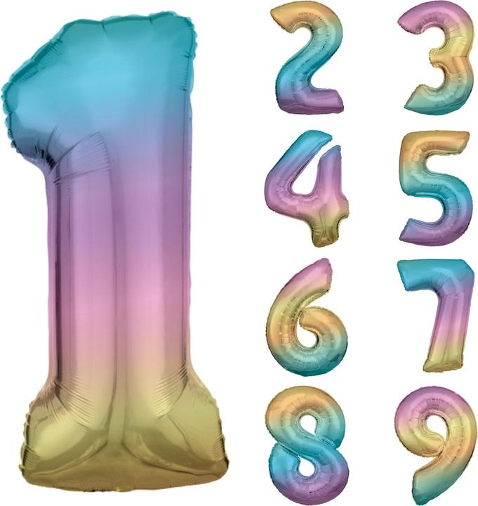 Produktbild Amscan Folienballon Rainbow Zahl (1 x)
