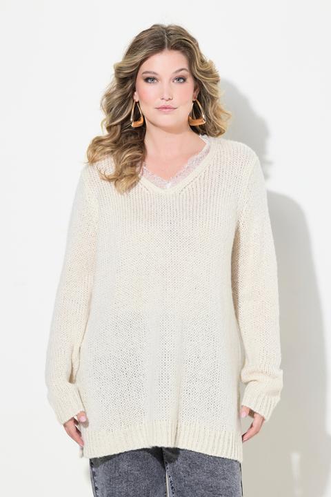 Produktbild Miamoda Pullover, Classic Fit, Grobstrick, Ausschnitt mit Spitze (50, 52)