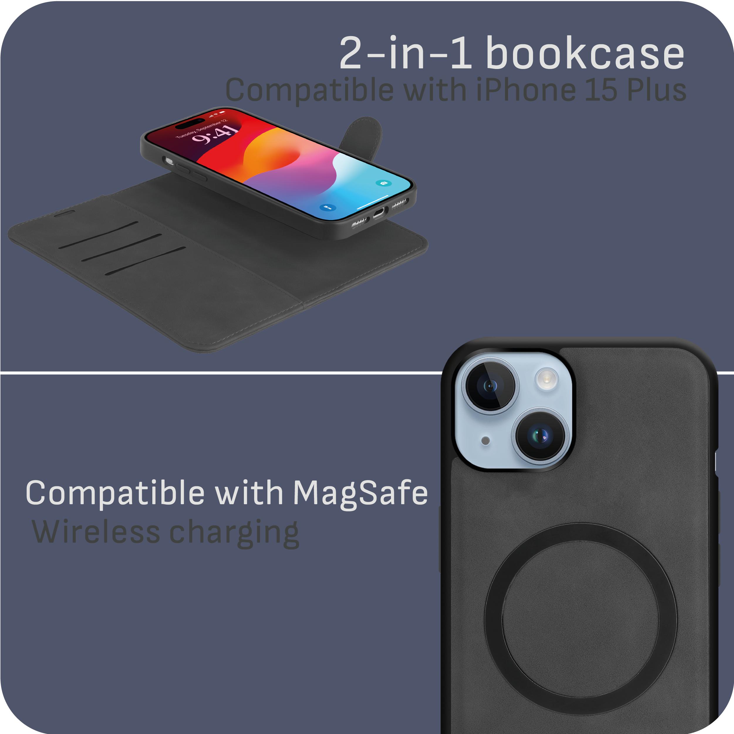 Thumbnail - Cazy Abnehmbare Brieftaschenhülle für iPhone 15 Plus, Abnehmbare Hülle, Magfit, 2-in-1-Design (Apple iPhone 15 Plus), Sm...
