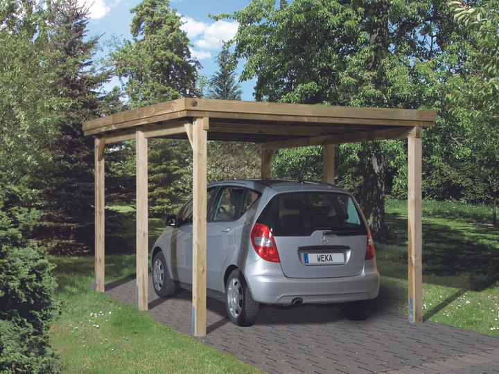 Produktbild Weka Holzbau Flachdach Einzelcarport 617 Gr.1 ohne Dacheindeckung