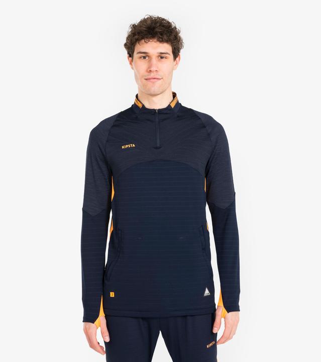 Immagine prodotto Kipsta Calcio donna/uomo 1/2 Zip - CLR blu navy/arancio (XS)