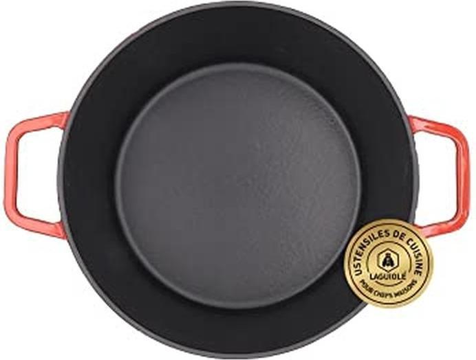 Image du produit Laguiole Cast iron stewpan enameled round 26 cm red 48 l (26 cm, Cocotte + faitout, Fonte)