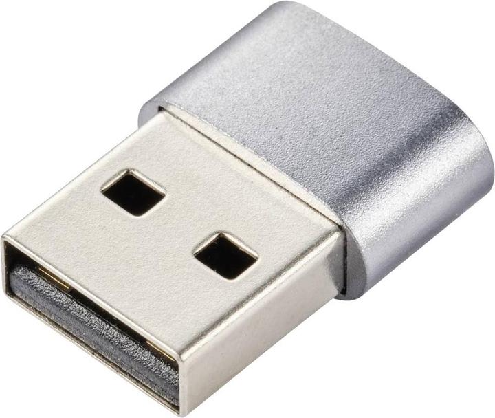 Renkforce USB 2.0 Adapter (1x USB 2.0 Stecker A - 1x USB-C® Buchse) Aluminium- (USB Typ-C, USB-A)