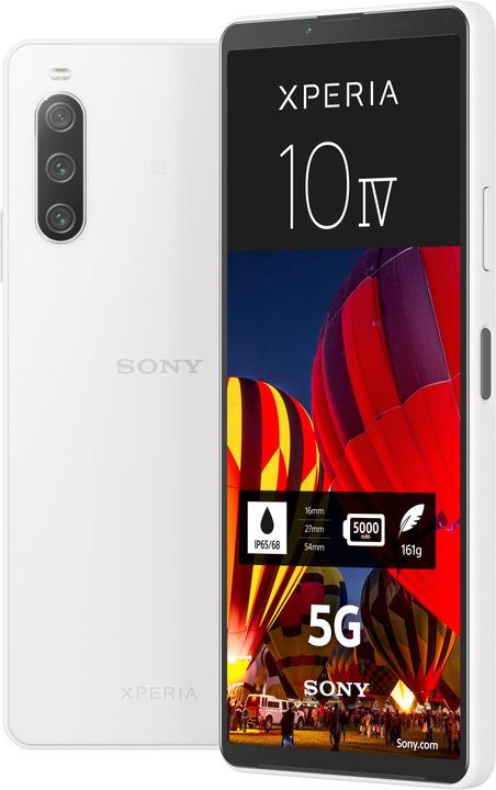 Image du produit Sony Xperia 10 IV (128 Go, Blanc, 6", SIM + eSIM, 12 Mpx, 5G)