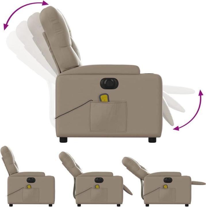 Produktbild vidaXL Massagesessel Fernsehsessel Relaxsessel Elektrisch Cappuccino-Braun