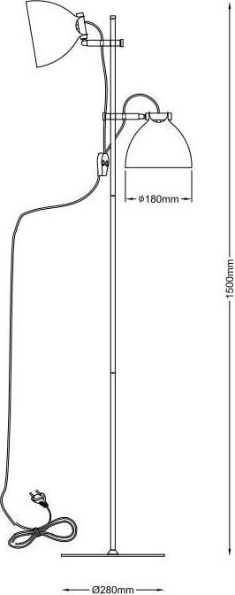 Productafbeelding Domoletti VLOERLAMP 18X150CM 2XG9 WIT COLO