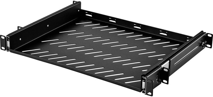 Image du produit Renkforce 48.3 cm (19"³) Tablette d'appareillage avec fentes d'aération, Extensible : 350 - 550 mm, 1 UH