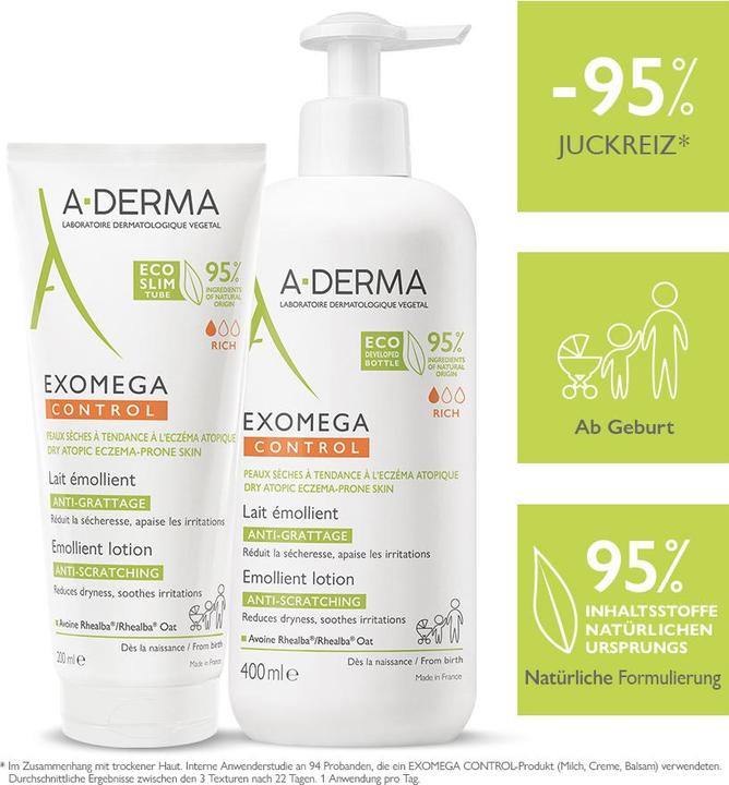 Produktbild A-Derma Exomega Control Mleczko Emolient, 200 ml (Körpermilch, 200 ml)