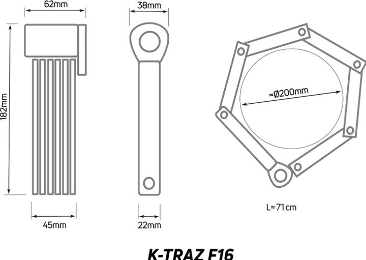 Actual product image Zefal BIKE FOLDING RESTRAINT K-Traz F16 710mm Level 16 (71 cm)