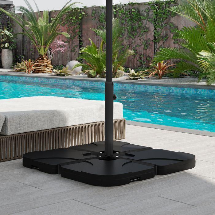 Immagine prodotto Swisshandel24 Supporto a croce 4 kg Ø38 a 48 mm, per ombrellone a sbalzo, metallo, nero 100 x 100 x 75 cm
