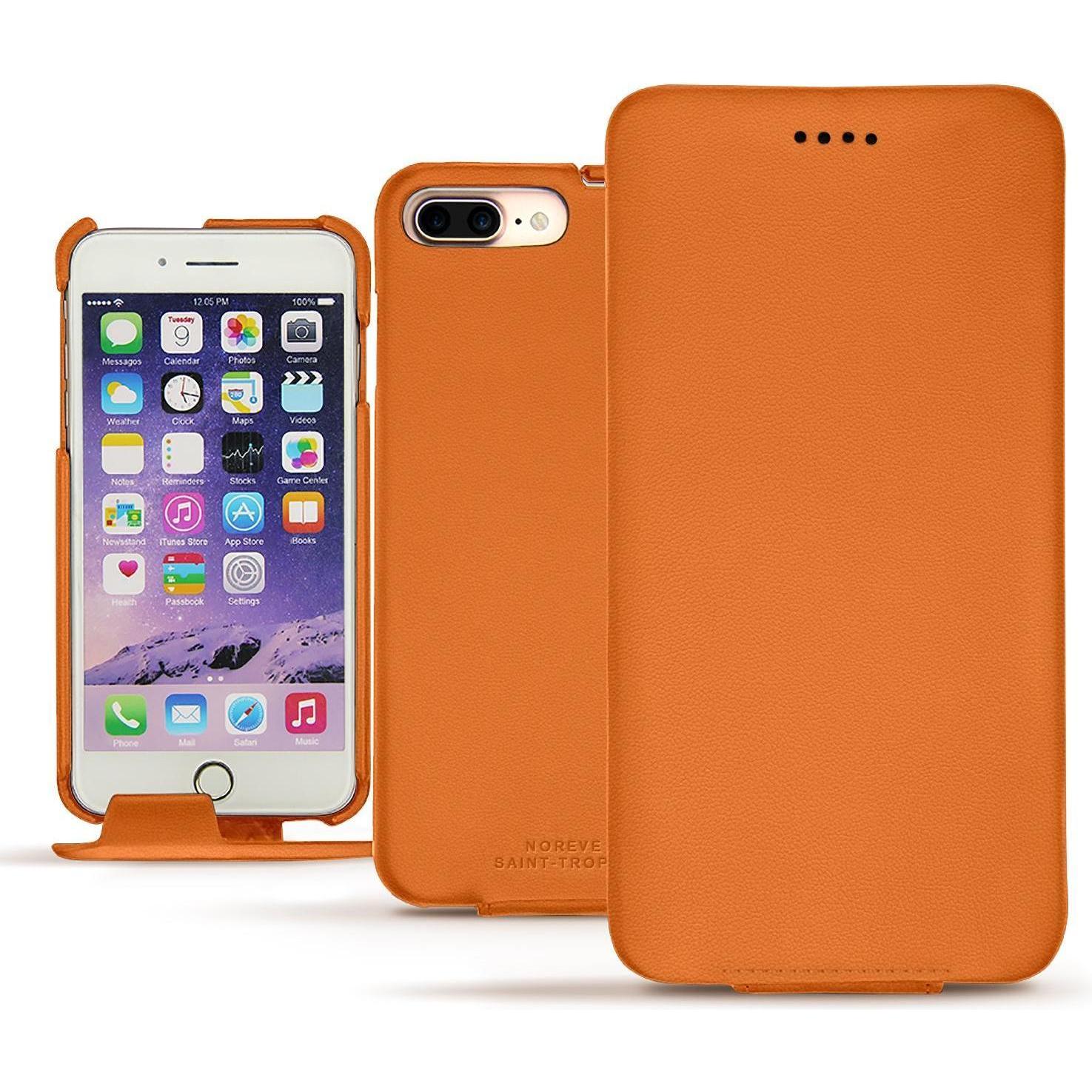Noreve Lederschutzhülle vertikal (Apple iPhone 7 Plus), Smartphone Hülle, Grau