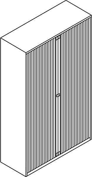 Image du produit Bisley Armoire à rideaux Euro, largeur 1200 mm, 1 tablette, argent. (120 x 43 x 198 cm)